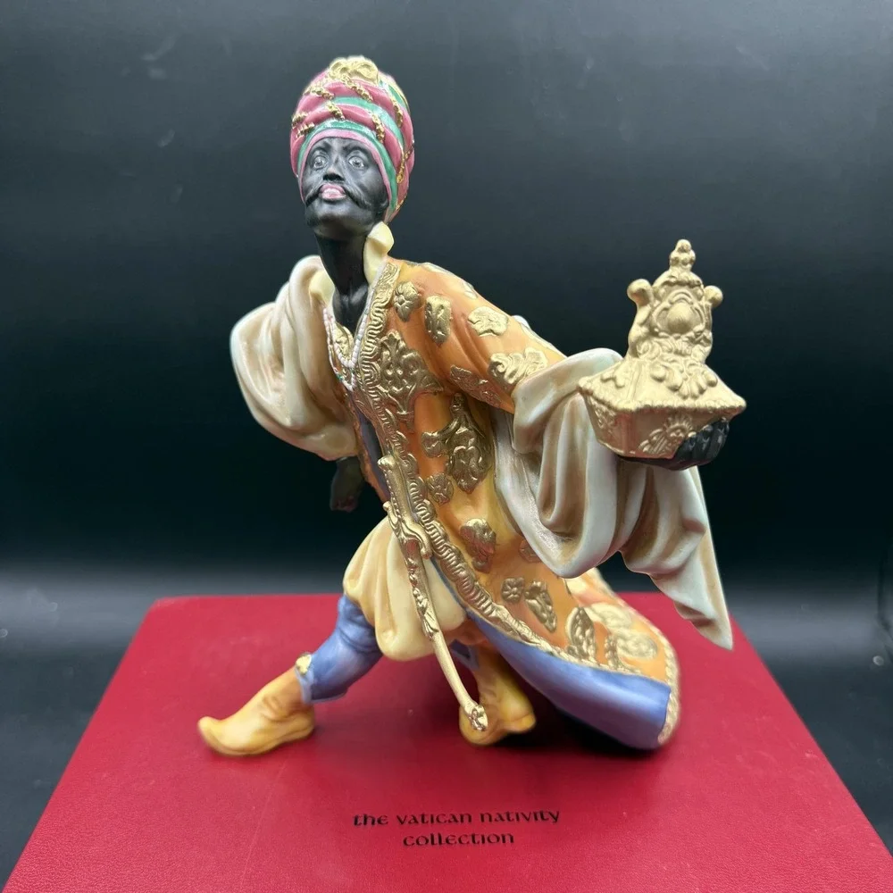 The Vatican Nativity Balthazar Figurine Porcelain Limited Edition Multicolor Med